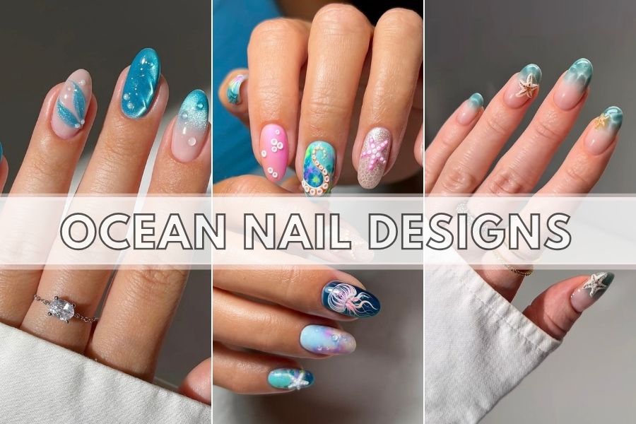 ocean nails collage