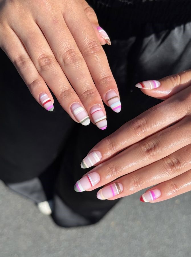 sorbet striped nail ideas