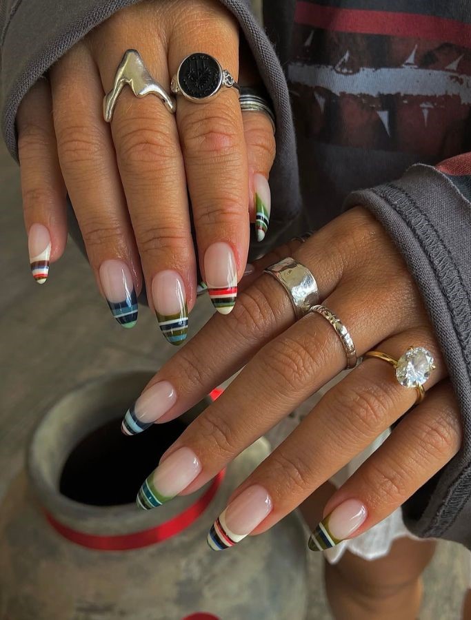 plaid stripe tips