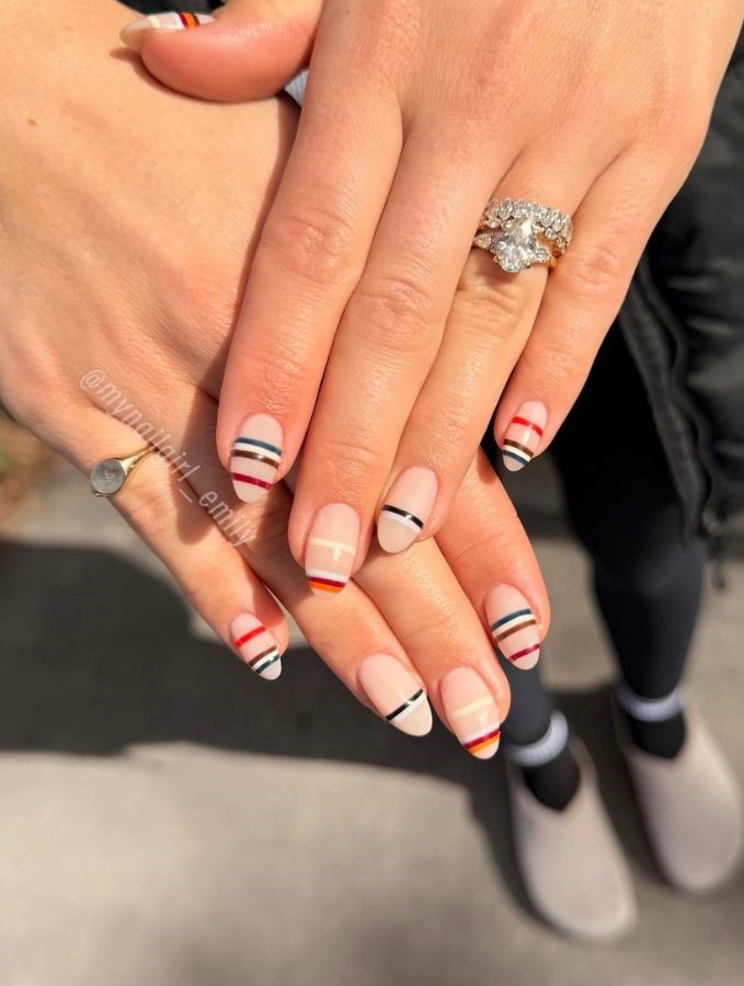 racing striped nails