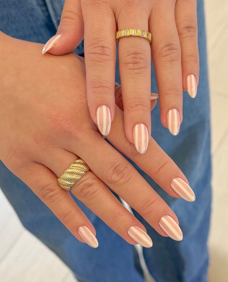 vanilla stripe nail ideas