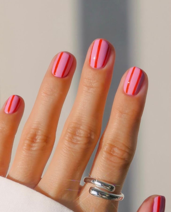 watermelon stripe nails