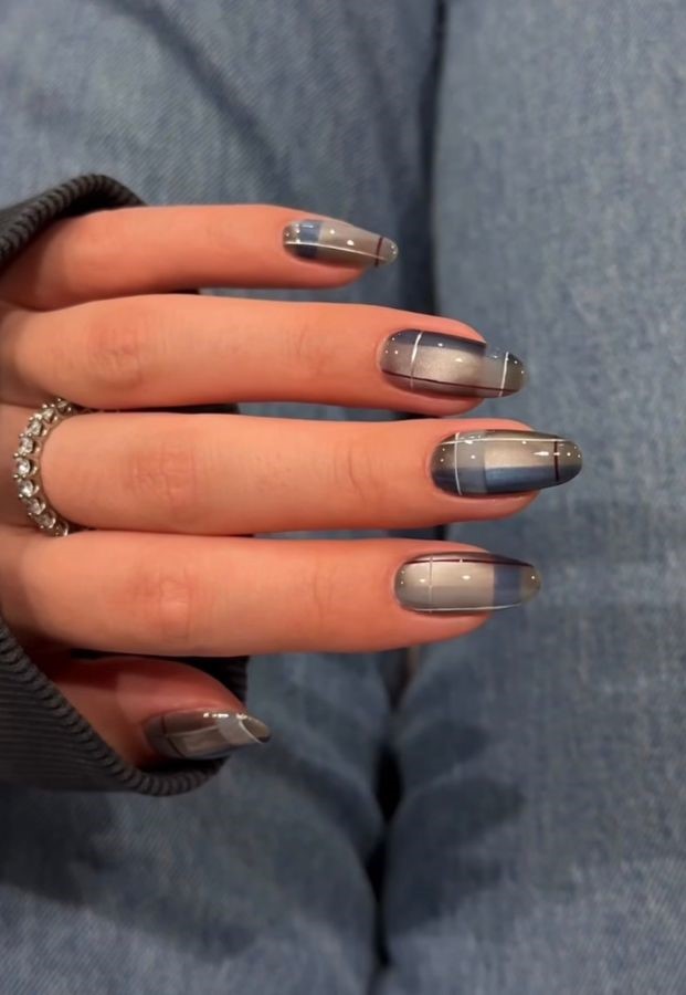 plaid september nails
