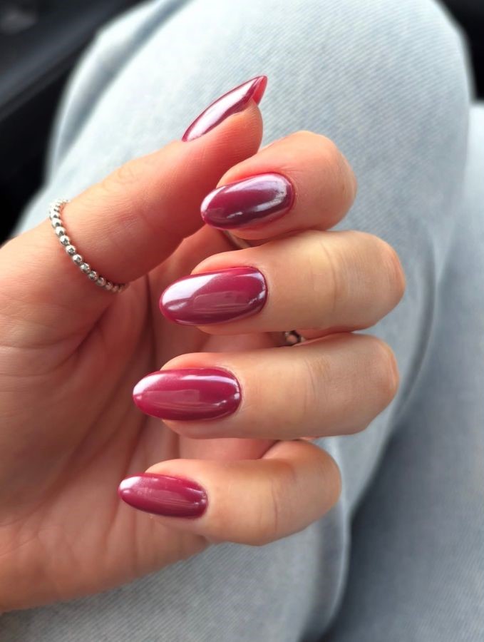 glossy berry september nails
