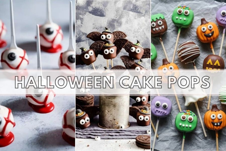 halloween cake pops collage