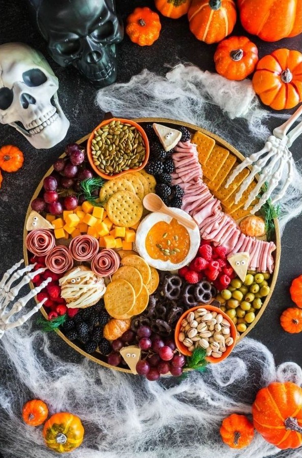 Skeleton Hand Halloween Charcuterie Board