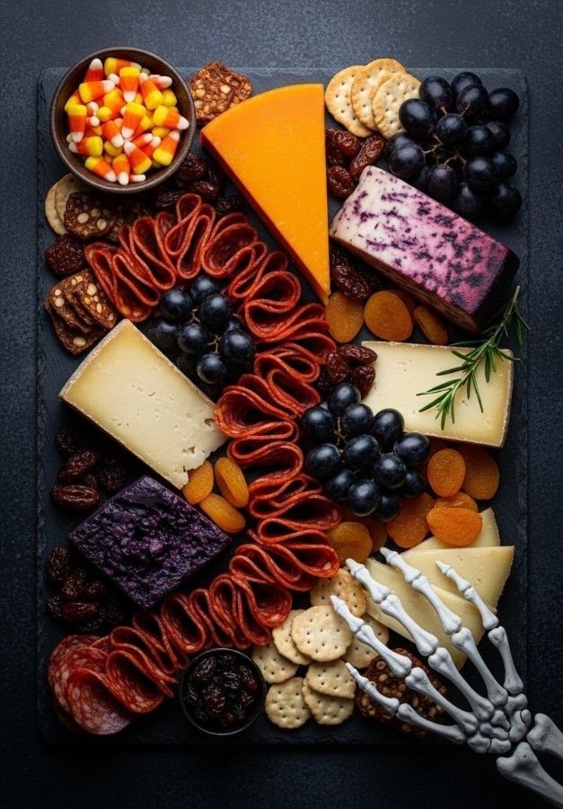 Skeleton Hand Cheese Board