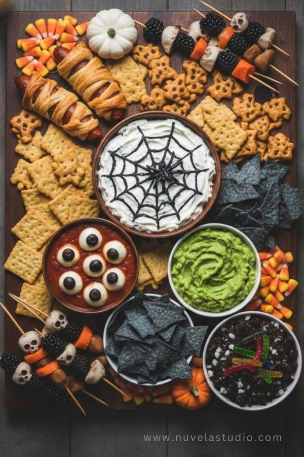 Spooky Dip Halloween Snack Board