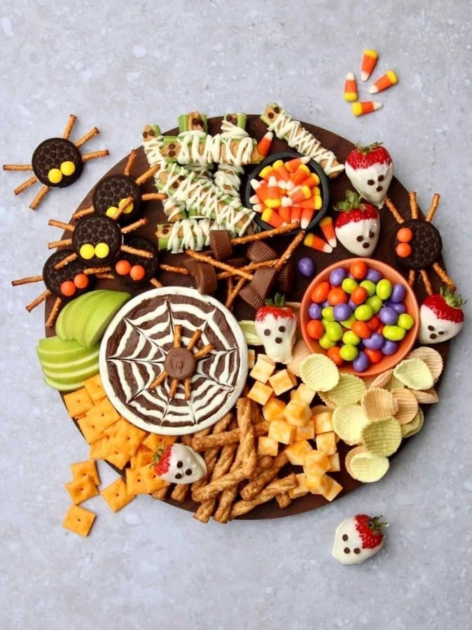 Spiderweb Halloween Snack Platter