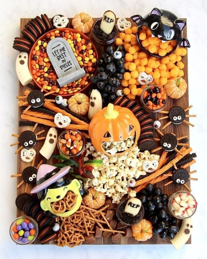 Halloween Movie Night halloween charcuterie Board