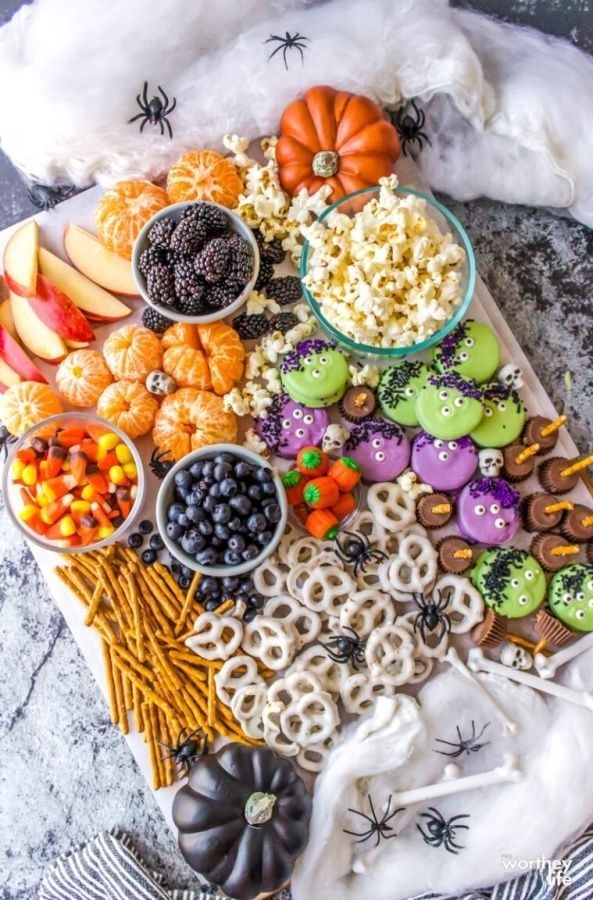 Purple Monster Halloween Snack Board