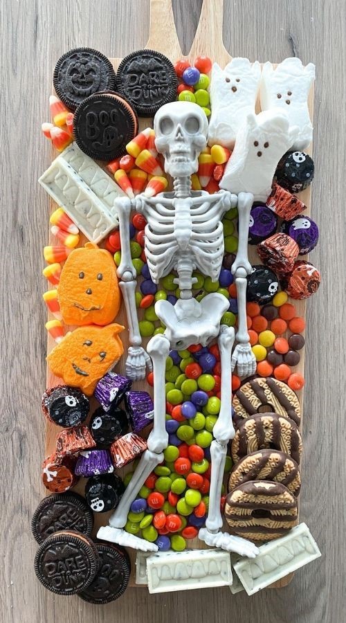 Skeleton Candy Graveyard halloween charcuterie boards