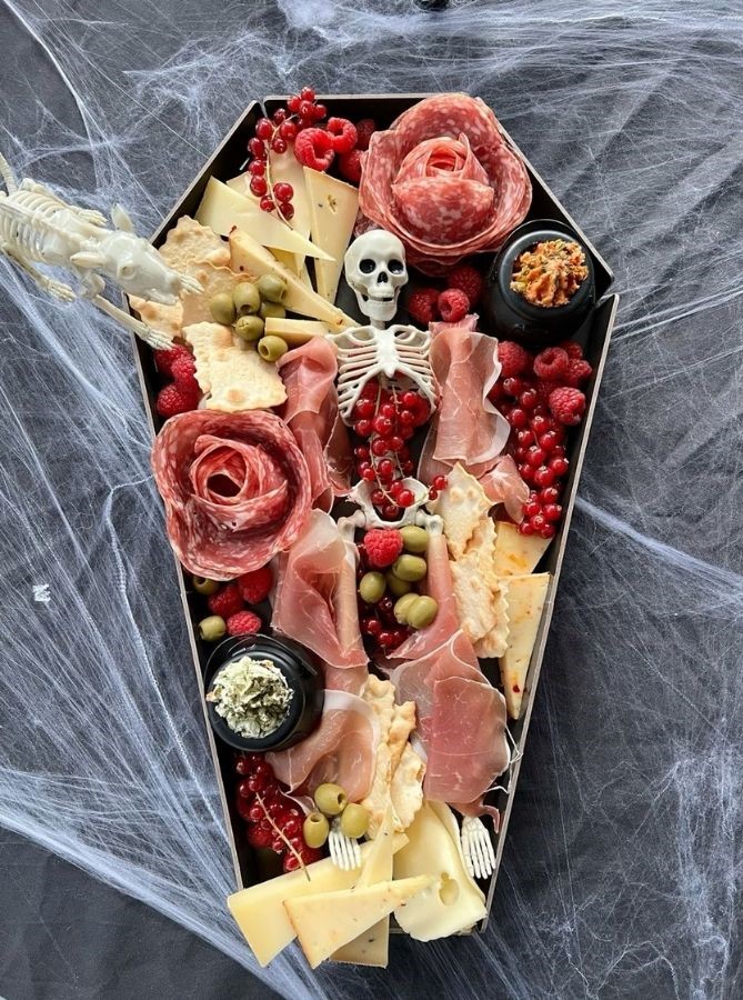 Skeleton Coffin halloween Charcuterie Board