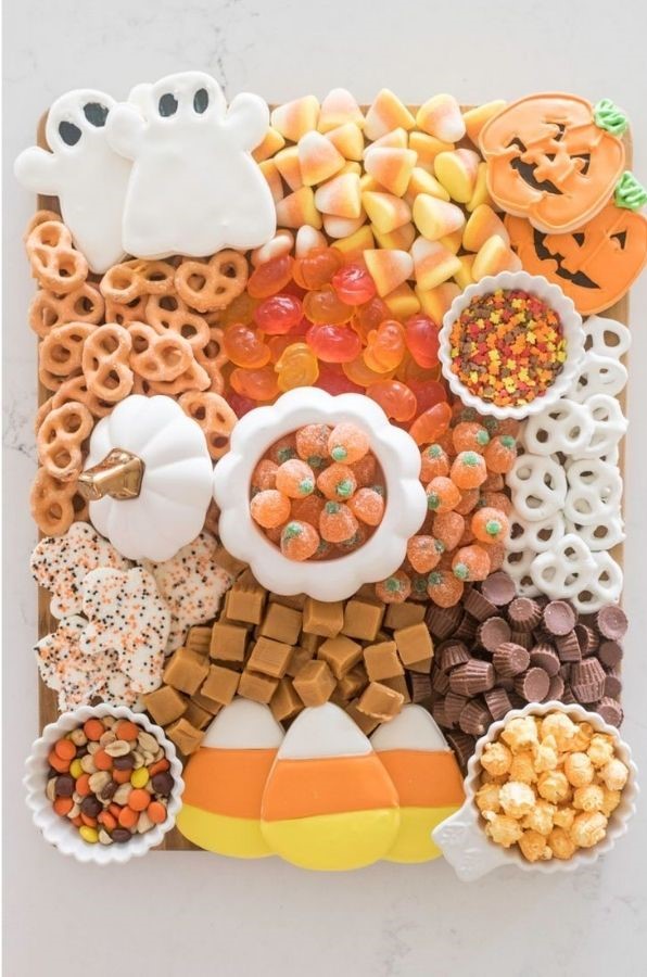 Candy Corn Heaven halloween charcuterie boards