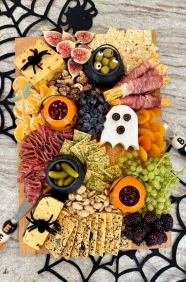 Ghost & Cauldron halloween Charcuterie Board