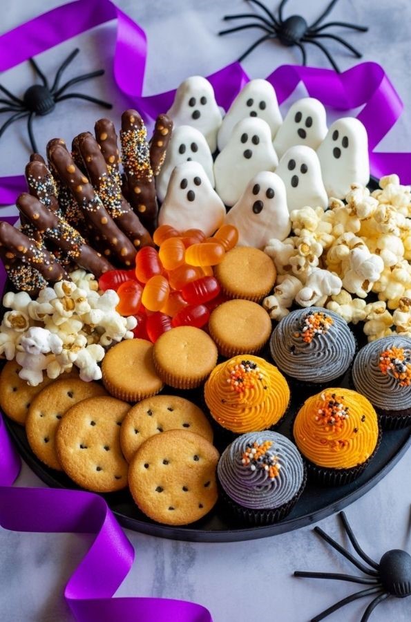 The Midnight Cupcake Platter halloween charcuterie boards