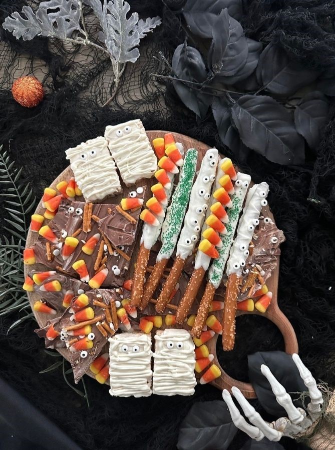 The Mummy Mayhem Board halloween charcuterie boards