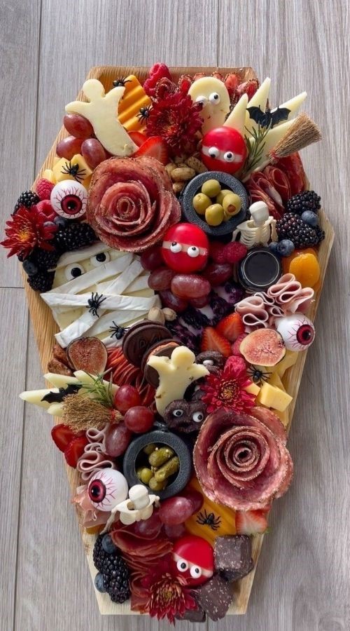 Creepy-Cute Coffin halloween Charcuterie Board