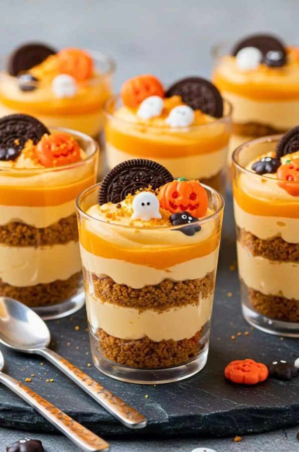 Halloween Pumpkin Dessert Cups