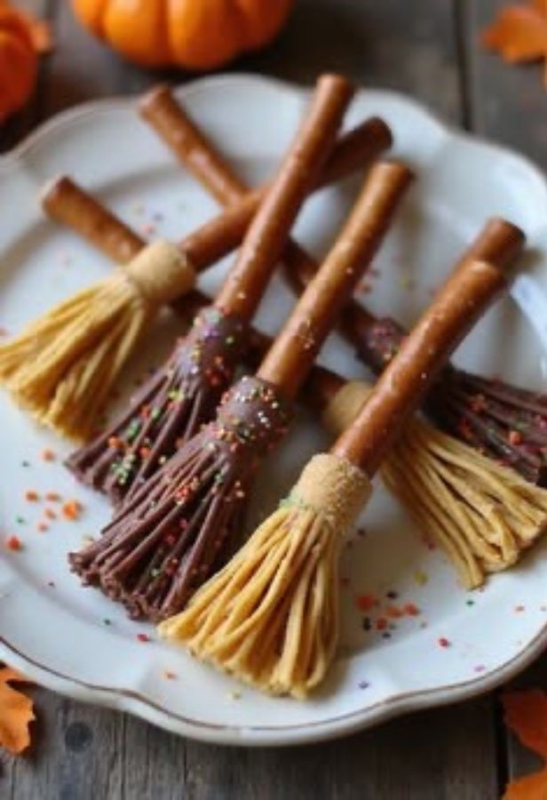 Witch Broom Treats halloween desserts