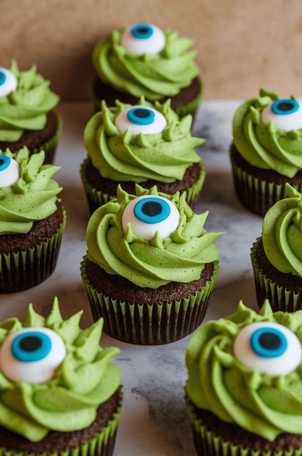halloween desserts One-Eyed Monster Cupcakes