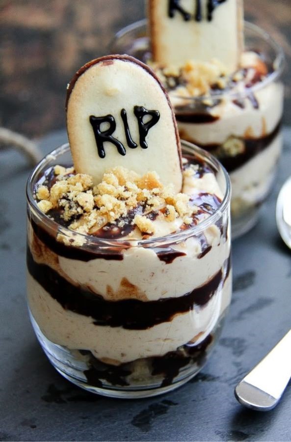 halloween desserts Graveyard Dessert Cups