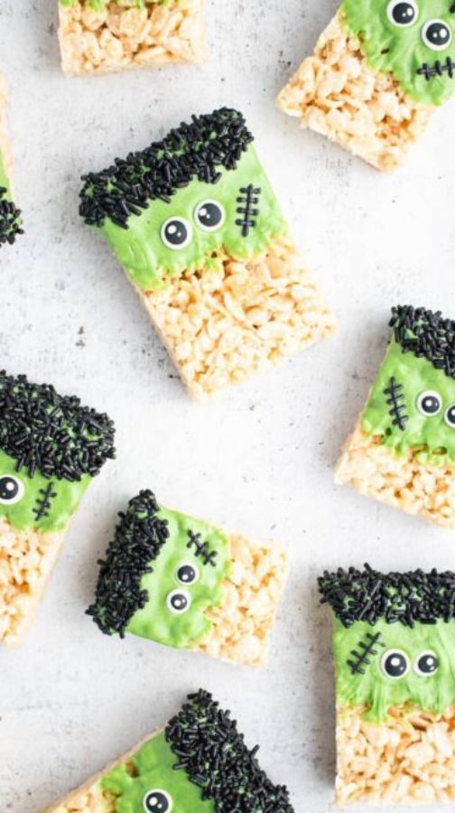 Frankenstein Rice Krispie Treats