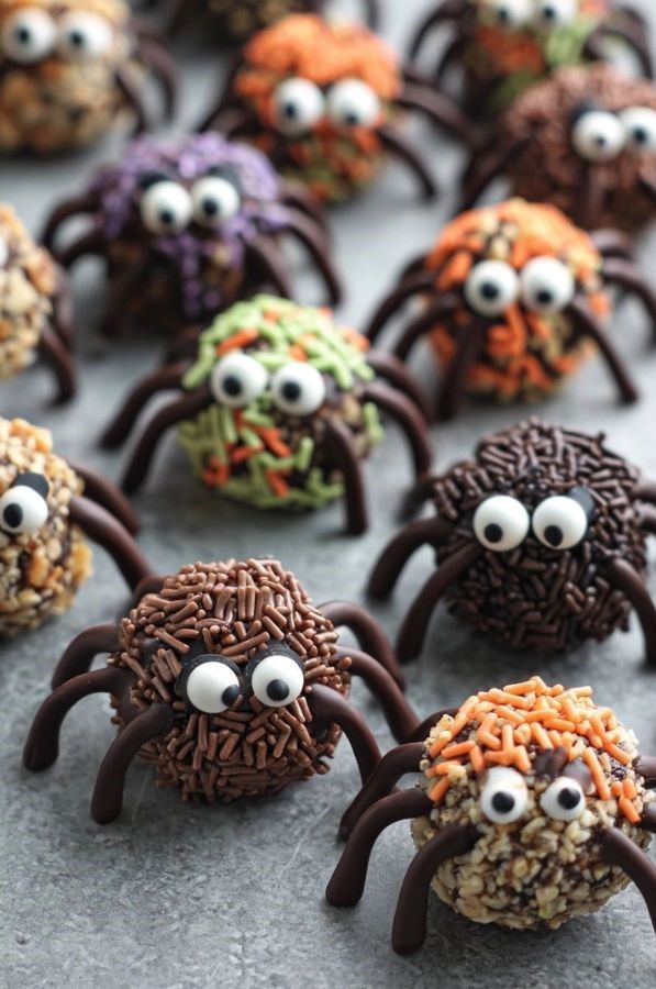 halloween desserts Sprinkle Spider Truffles