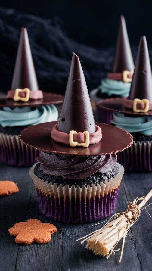 Witch Hat Cupcakes halloween desserts
