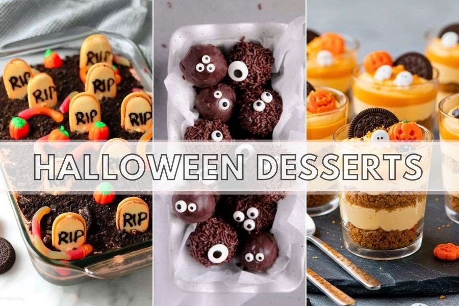 halloween desserts collage