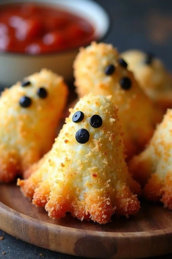 ghost shaped cheese bites halloween finger foods