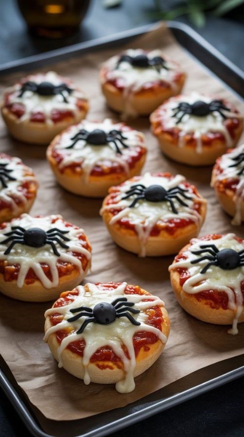 spider pizza bites halloween finger foods