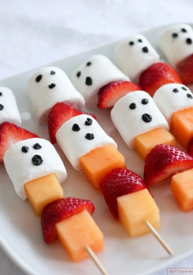 ghost fruit skewers