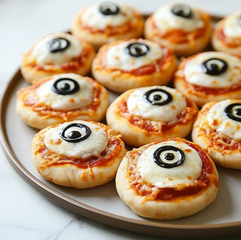 pizza eyeball halloween finger foods