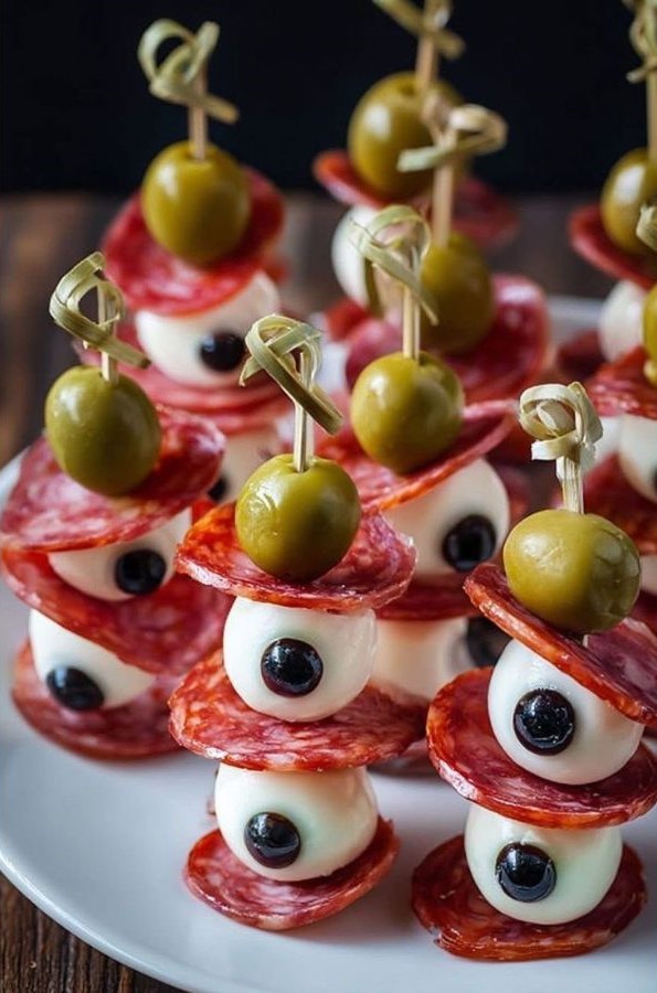eyeball salami skewers