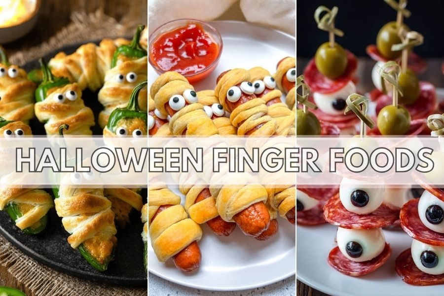 halloween finger foods collage