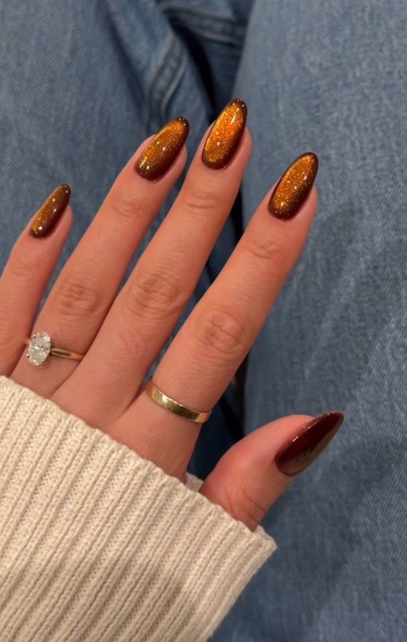 Cinnamon Shimmer Nails