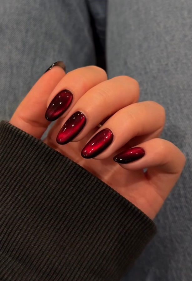 Ruby Cat-Eye Nails