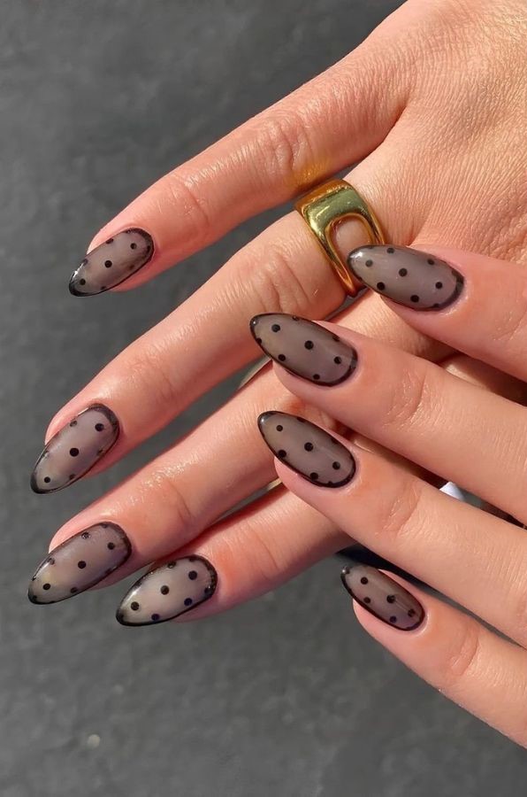 Sheer Polka Dot Nails